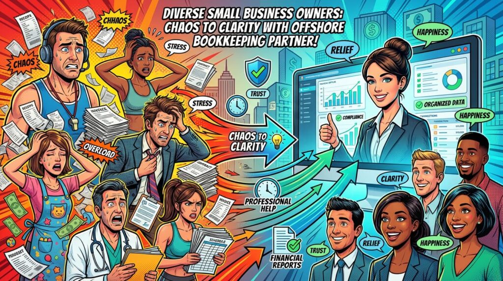 small business owner relieved by dedicated offshore bookkeeping partner