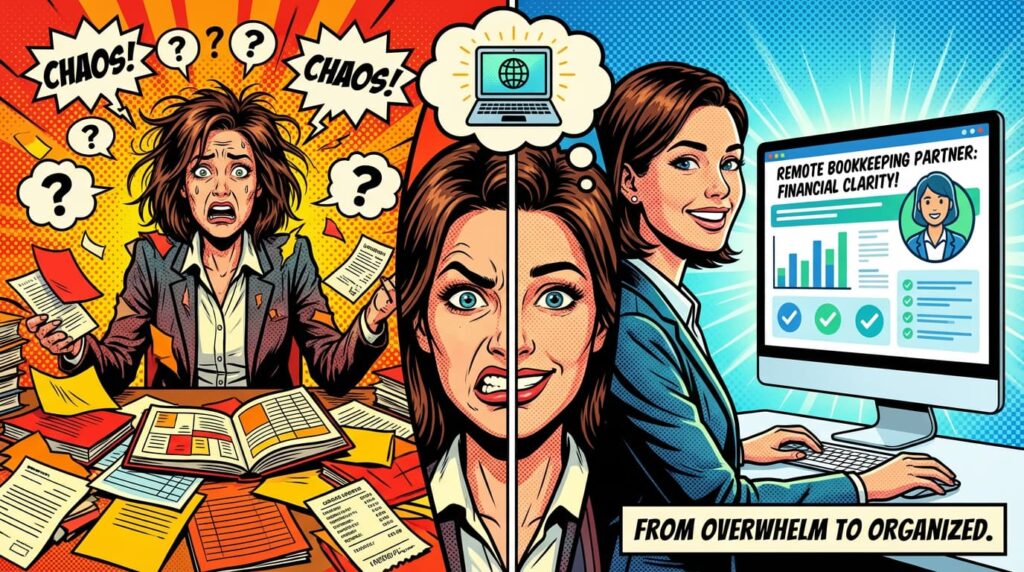 Small business owners relieved after remote bookkeeping improves financial visibility