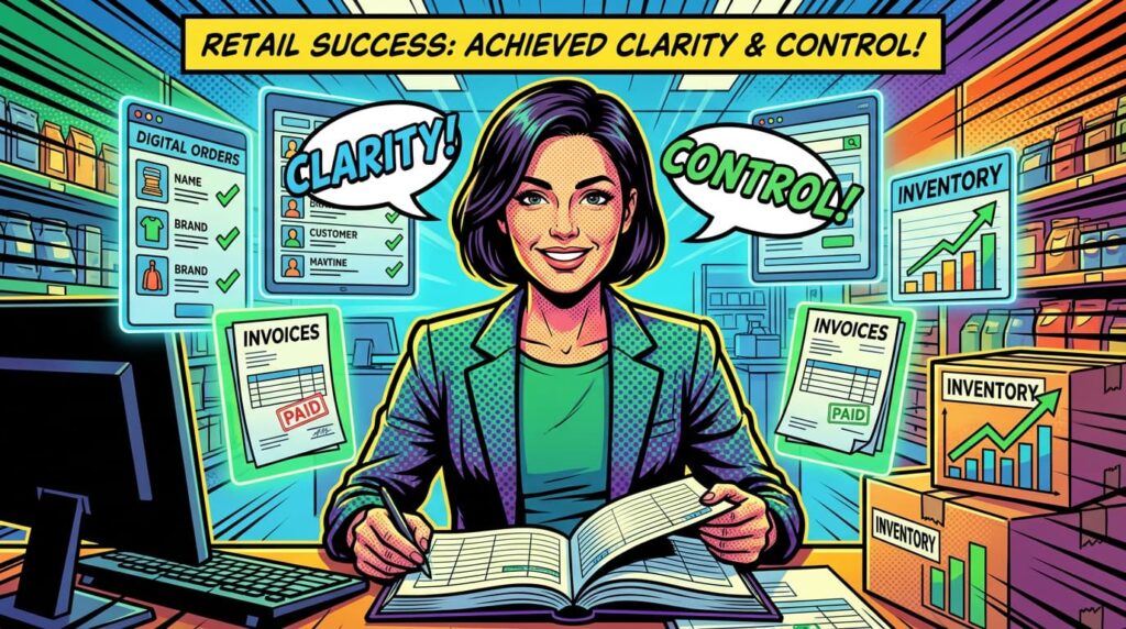 Retail and e-commerce business owner managing bookkeeping with clarity and control