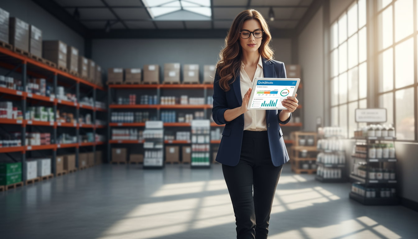  Small business owner looking at financial reports and planning strategy for growth.