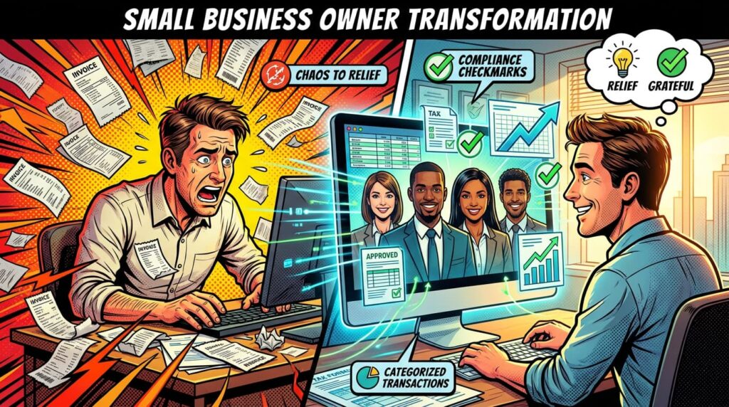 small business owner relieved after choosing offshore bookkeeping