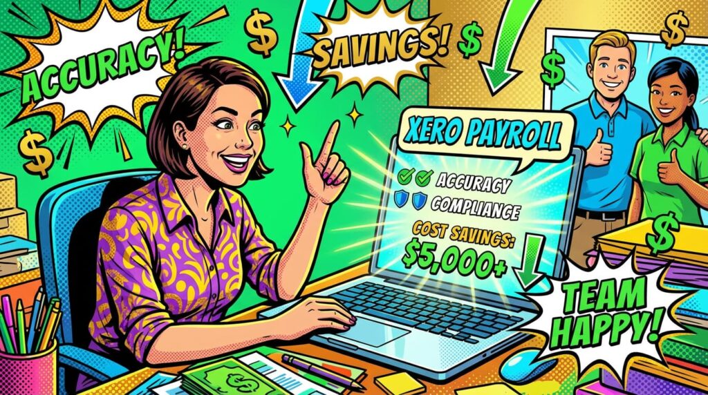 Small business comparing payroll error costs with the ROI of payroll services